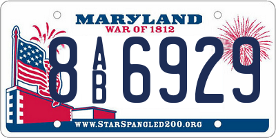 MD license plate 8AB6929