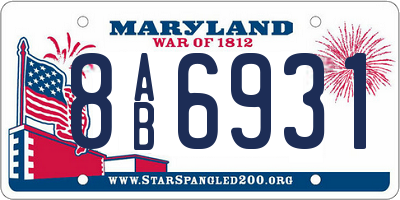 MD license plate 8AB6931