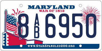 MD license plate 8AB6950