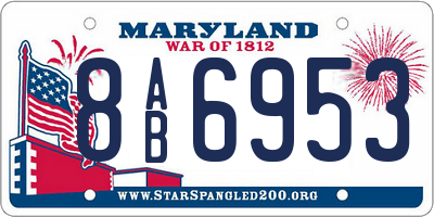 MD license plate 8AB6953