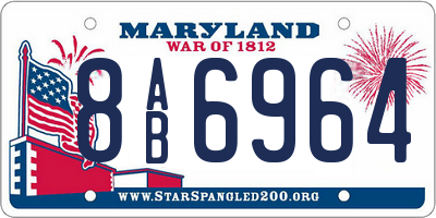 MD license plate 8AB6964