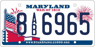 MD license plate 8AB6965
