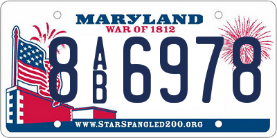 MD license plate 8AB6978