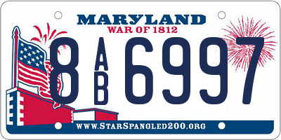 MD license plate 8AB6997