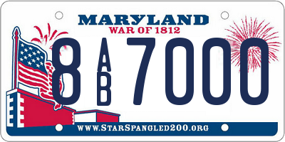 MD license plate 8AB7000