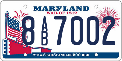 MD license plate 8AB7002