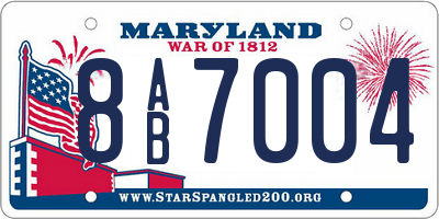 MD license plate 8AB7004