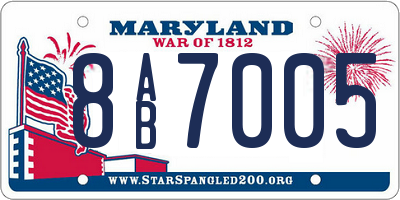 MD license plate 8AB7005