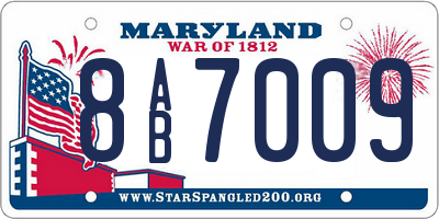 MD license plate 8AB7009