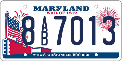 MD license plate 8AB7013