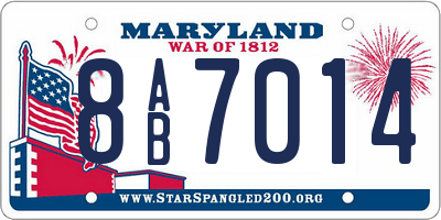 MD license plate 8AB7014
