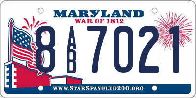 MD license plate 8AB7021