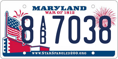 MD license plate 8AB7038