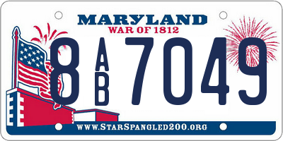 MD license plate 8AB7049
