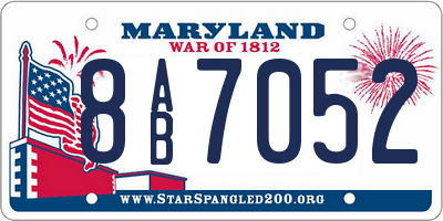 MD license plate 8AB7052