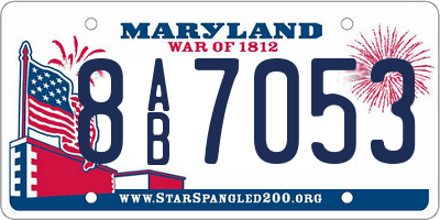 MD license plate 8AB7053