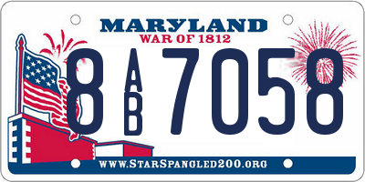 MD license plate 8AB7058