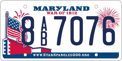 MD license plate 8AB7076