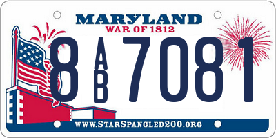 MD license plate 8AB7081