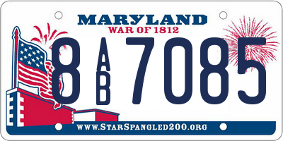 MD license plate 8AB7085
