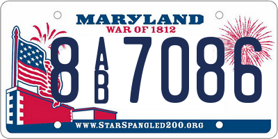 MD license plate 8AB7086