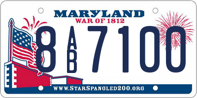 MD license plate 8AB7100