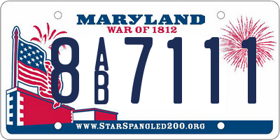 MD license plate 8AB7111