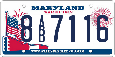 MD license plate 8AB7116