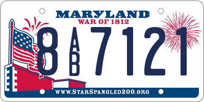 MD license plate 8AB7121