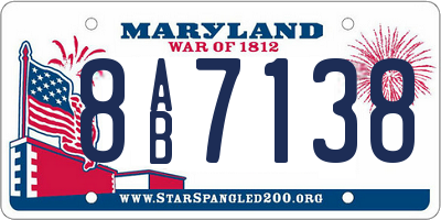 MD license plate 8AB7138