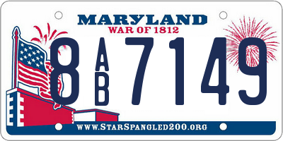 MD license plate 8AB7149