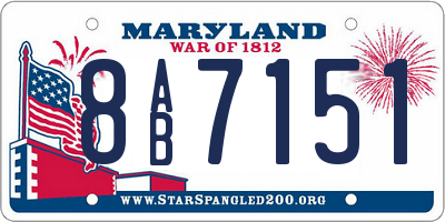 MD license plate 8AB7151