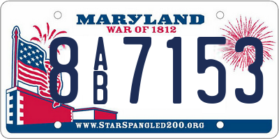 MD license plate 8AB7153