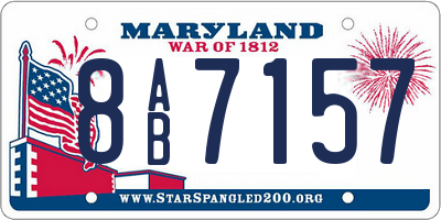 MD license plate 8AB7157