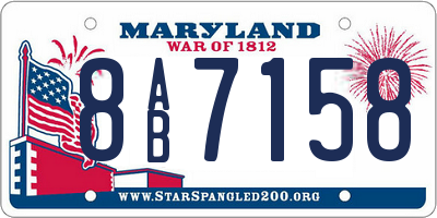 MD license plate 8AB7158
