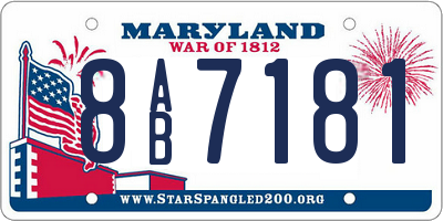 MD license plate 8AB7181