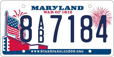 MD license plate 8AB7184