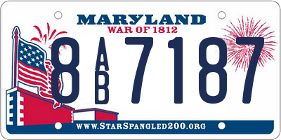 MD license plate 8AB7187