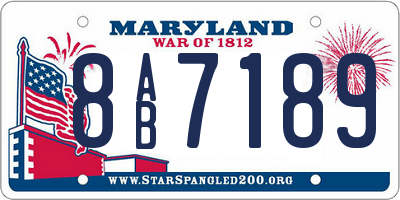 MD license plate 8AB7189