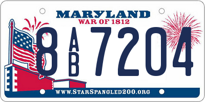 MD license plate 8AB7204