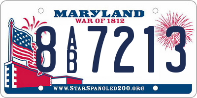 MD license plate 8AB7213