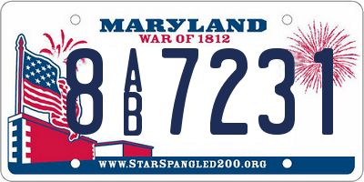 MD license plate 8AB7231