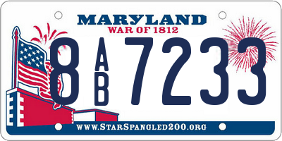 MD license plate 8AB7233