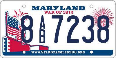 MD license plate 8AB7238