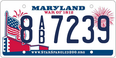 MD license plate 8AB7239