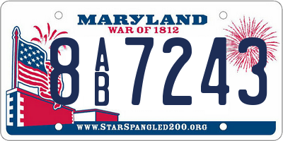 MD license plate 8AB7243