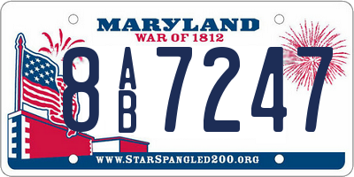 MD license plate 8AB7247