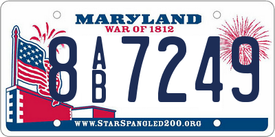 MD license plate 8AB7249