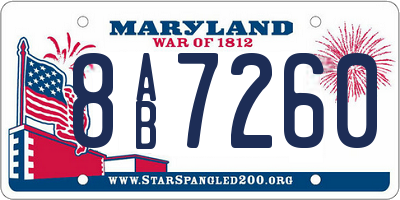 MD license plate 8AB7260