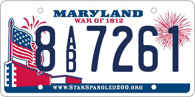 MD license plate 8AB7261